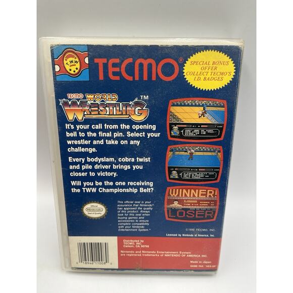 Tecmo World Wrestling (Nintendo Entertainment System, 1990) With Case - Picture 4 of 9